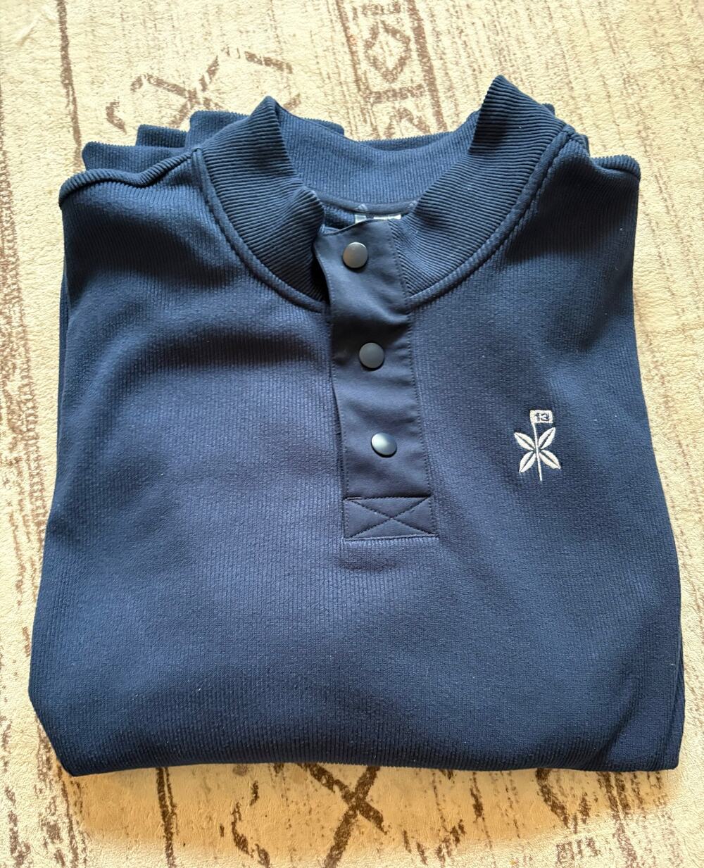 ADIDAS Golf Go-to Cozy Pullover Navy Blue XL Embroidered 13th hole